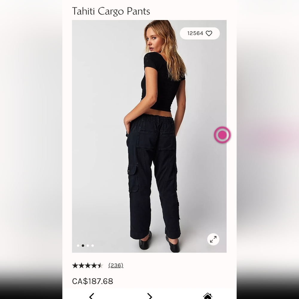 Free People Tahiti Cargo Pants NWOT